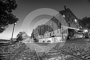 Shops and restaurants at River Street in downtown Savannah in Ge photo