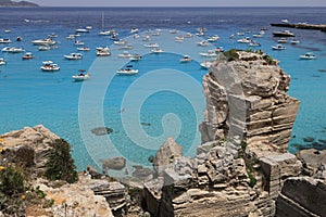 Shore of Cala Rossa in Favignana, Italy