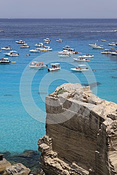 Shore of Cala Rossa in Favignana, Italy