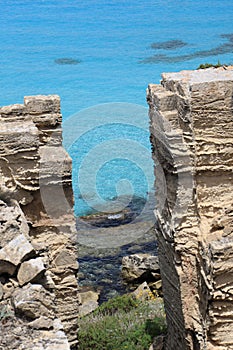 Shore of Cala Rossa in Favignana, Italy