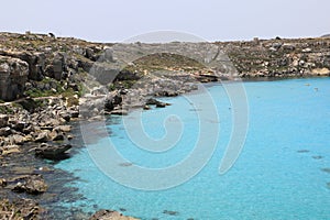 Shore of Cala Rossa in Favignana, Italy