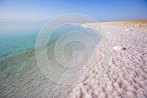 Shore of the Dead Sea. Jordan landscape