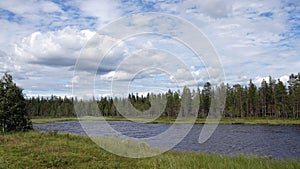 Shore of lake Byske near Arvidsjaur in Swedish Lapland
