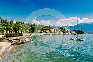 Shore of Lake Como in Tremezzo Town, Lombardy region, Italy