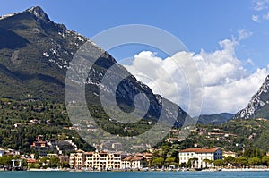 Shore of Lake Garda at Toscolano-Maderno in Italy