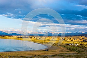 On the shore of Lake Issyk-Kul, Kyrgyzstan.