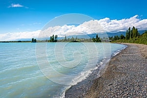 On the shore of lake Issyk-Kul, Kyrgyzstan.
