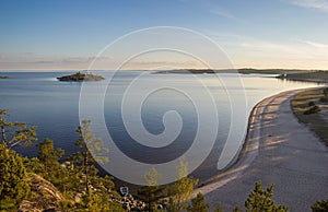 Shore Lake Ladoga Skerries Karelia Russia photo