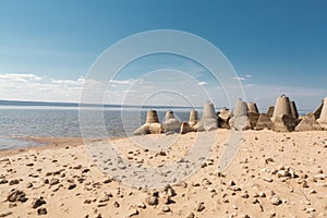 Shore protection structures, tetrapods