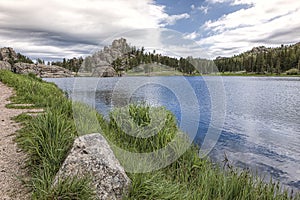 On the shore of Sylvan Lake.