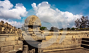 Shore temple built by Pallavas is UNESCOs World Heritage Site located at Mamallapuram or Mahabalipuram in Tamil Nadu, South India