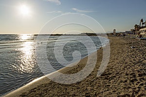 Shore of the Tyrrhenian Sea near Castel Volturno in Italy