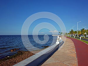 The shorefront promenade of Campeche in Mexico photo