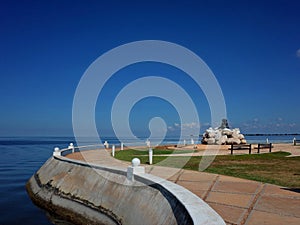 The shorefront promenade of Campeche in Mexico