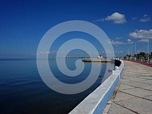 The shorefront promenade of Campeche in Mexico photo