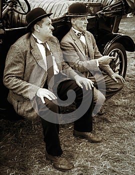 SHOREHAM-BY-SEA, WEST SUSSEX/UK - AUGUST 30 : Laurel and Hardy l