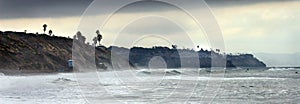 Shoreline at the beach near carlsbad California photo