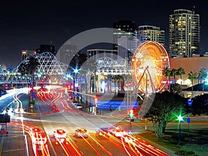 Shoreline Drive, Long Exposure Ferris Wheel Long Beach CA