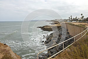 Shoreline erosion in Southern California.