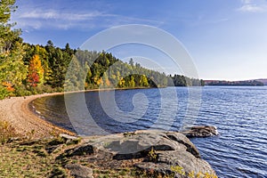 Shoreline of a Lake in Autumn - Ontario, Canada