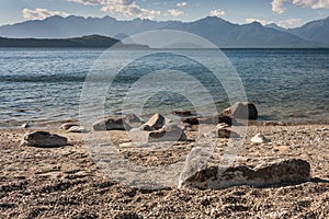 Shoreline of lake Manapouri