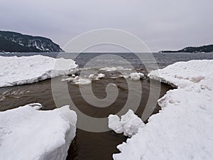 Shoreline of Lake Superior in winter