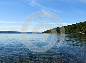 Shoreline over the old salt mine area on Cayuga Lake