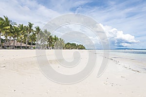 The shoreline of scenic Dumaluan Beach in Panglao, Bohol. Low angle shot