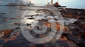 shoreline shipping oil photo
