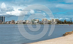 The shoreline of Swan River in Perth, Western Australia. Perth c