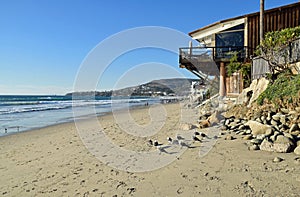 Shoreline at Thalia Street Beach in Laguna Beach, California.