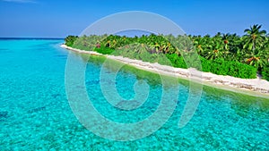 Shoreline of a tropical island in the Maldives