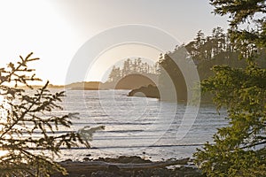 Shoreline at wild pacific trail in Ucluelet, Vancouver Island