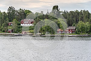 Shoreside home on the archipelago leading to Stockholm