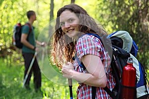 Short break during a Nordic Walking tour