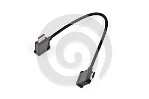 Short cable USB-C to micro USB on white background