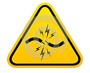 Short circuit icon, electric shock hazard sign