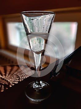 Short drink glass. Short drinks glassware. Liqour glass. photo