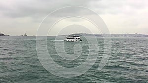 Short film of the passenger ship on istanbul bosphorus