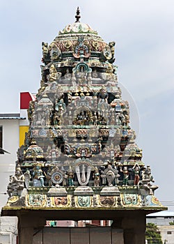 Short Gopuram on shrine in front of Sarangapani temple.