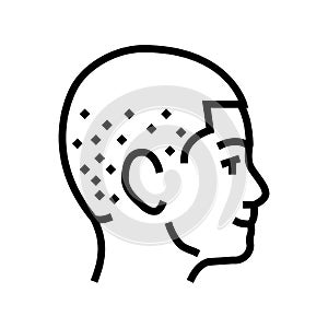 short hair style line icon vector illustration