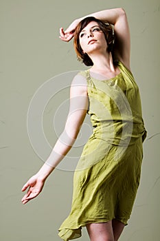 Short hair woman with dress