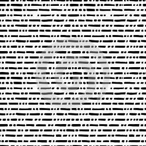 Short horizontal lines hand drawn seamless pattern