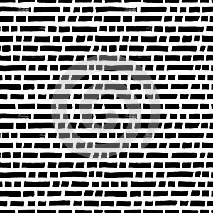 Short horizontal lines hand drawn seamless pattern