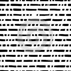 Short horizontal lines hand drawn seamless pattern