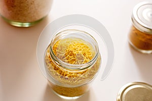 Short noodles storage jar Zero waste, noodle jar, cristal recycling cabello de angel.