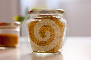 Short noodles storage jar Zero waste, noodle jar, cristal recycling cabello de angel.