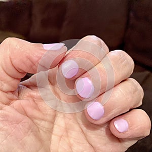 Short Pink Manicured Nails