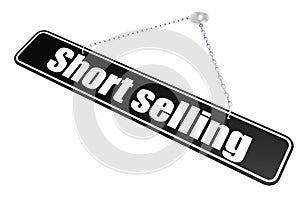 Short selling word hang on the banner