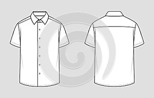 Short sleeved shirt. Flat technical drawing.